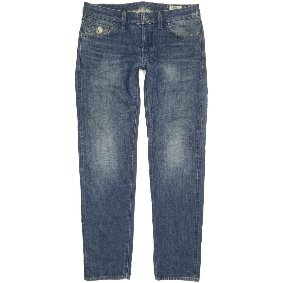 G-Star 3301 Low Men Blue Tapered Regular Jeans W34 L33
