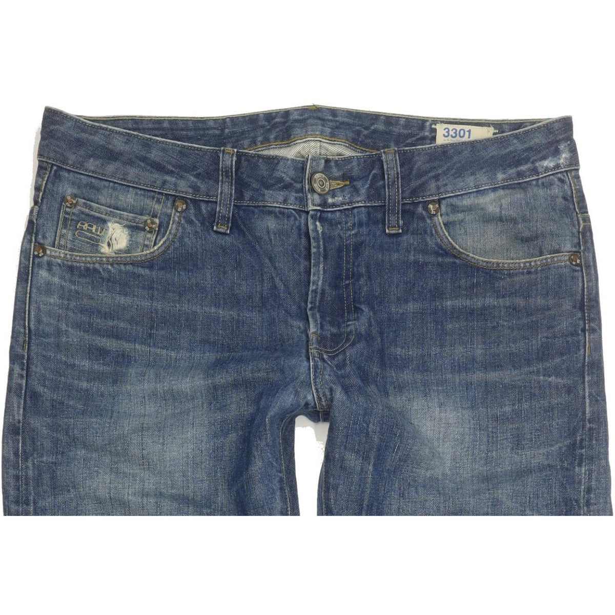 G-Star 3301 Low Men Blue Tapered Regular Jeans W34 L33