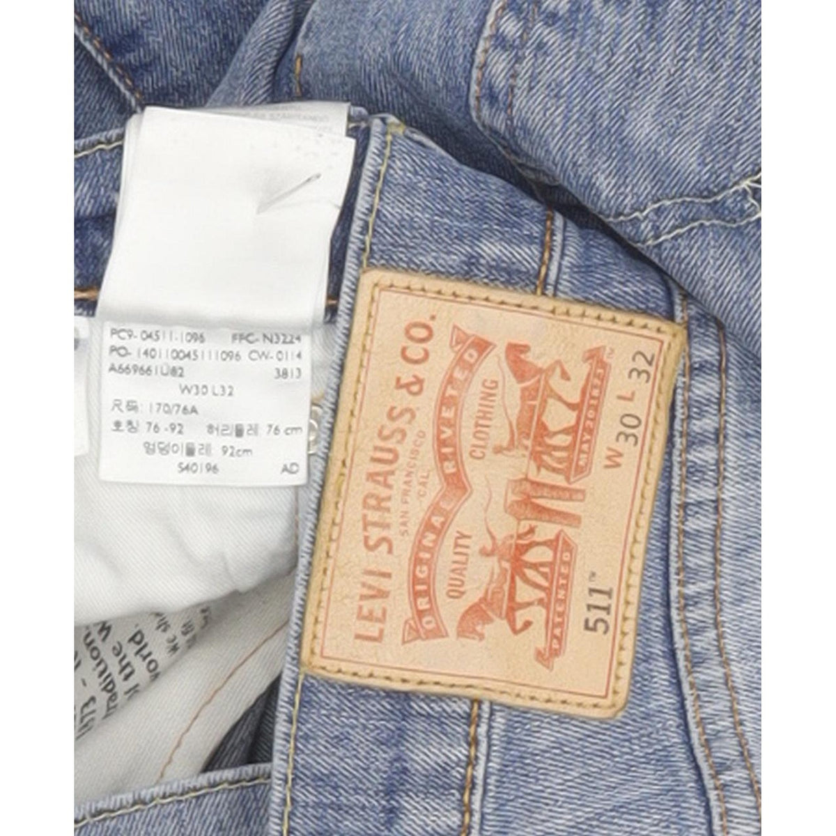 Levi's 511 Men Blue Straight Slim Stretch Jeans W30 L31