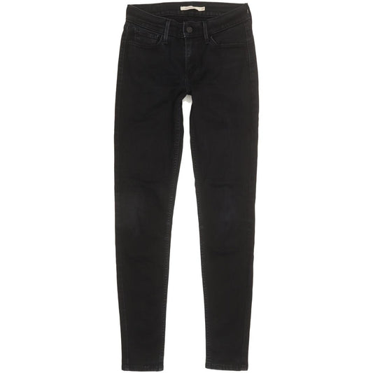 Levi's 710 Super Women Black Skinny Slim Stretch Jeans W27 L29