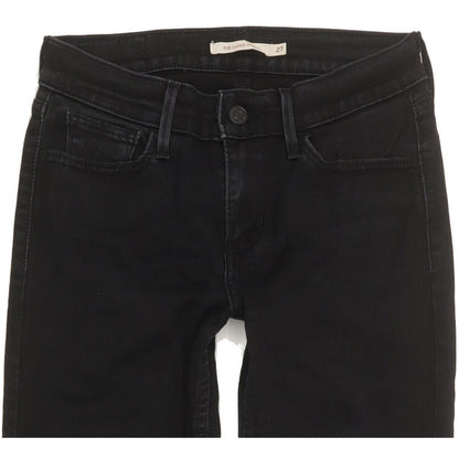 Levi's 710 Super Women Black Skinny Slim Stretch Jeans W27 L29