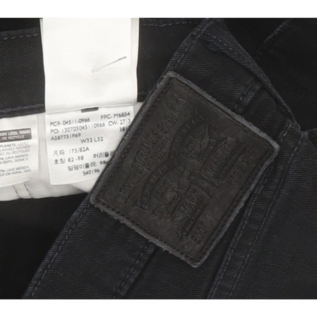 Levi's 511 Men Black Straight Slim Stretch Jeans W32 L29