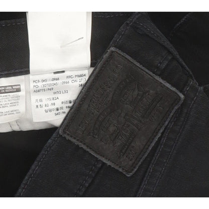 Levi's 511 Men Black Straight Slim Stretch Jeans W32 L29