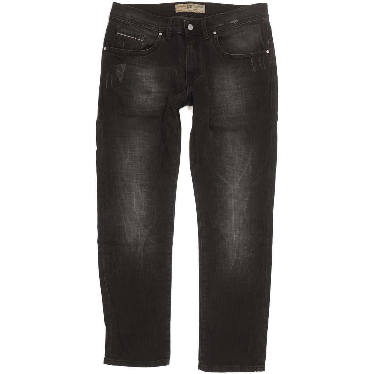 Pioneer Lake Men Black Straight Regular Stretch Jeans W36 L30