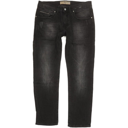 Pioneer Lake Men Black Straight Regular Stretch Jeans W36 L30
