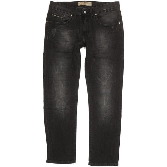 Pioneer Lake Men Black Straight Regular Stretch Jeans W36 L30