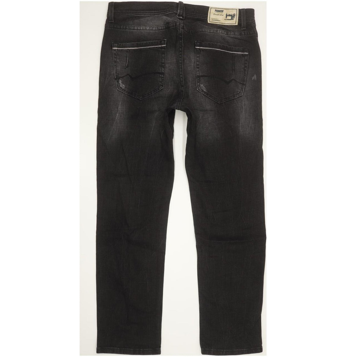 Pioneer Lake Men Black Straight Regular Stretch Jeans W36 L30
