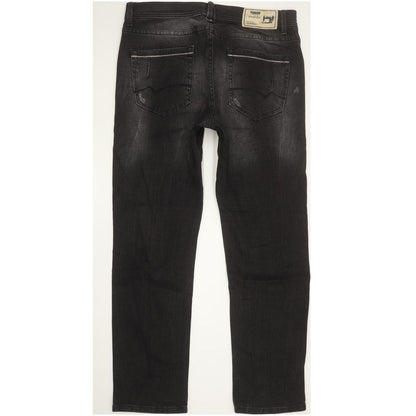 Pioneer Lake Men Black Straight Regular Stretch Jeans W36 L30