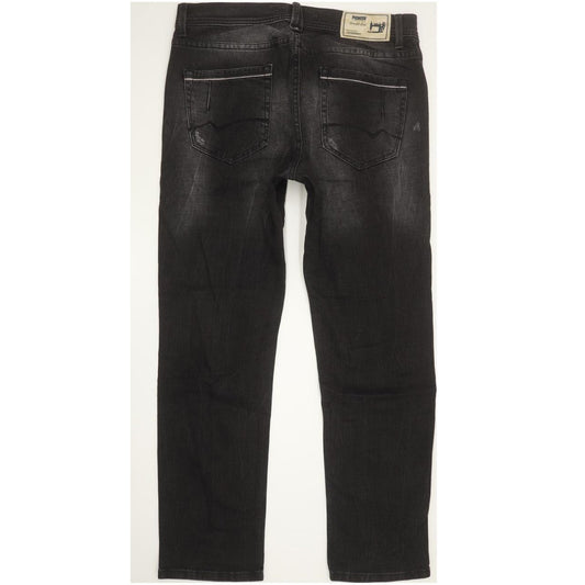 Pioneer Lake Men Black Straight Regular Stretch Jeans W36 L30