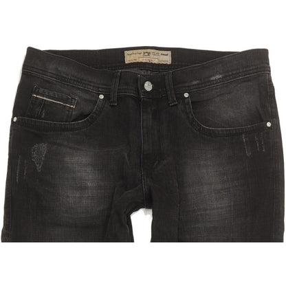 Pioneer Lake Men Black Straight Regular Stretch Jeans W36 L30