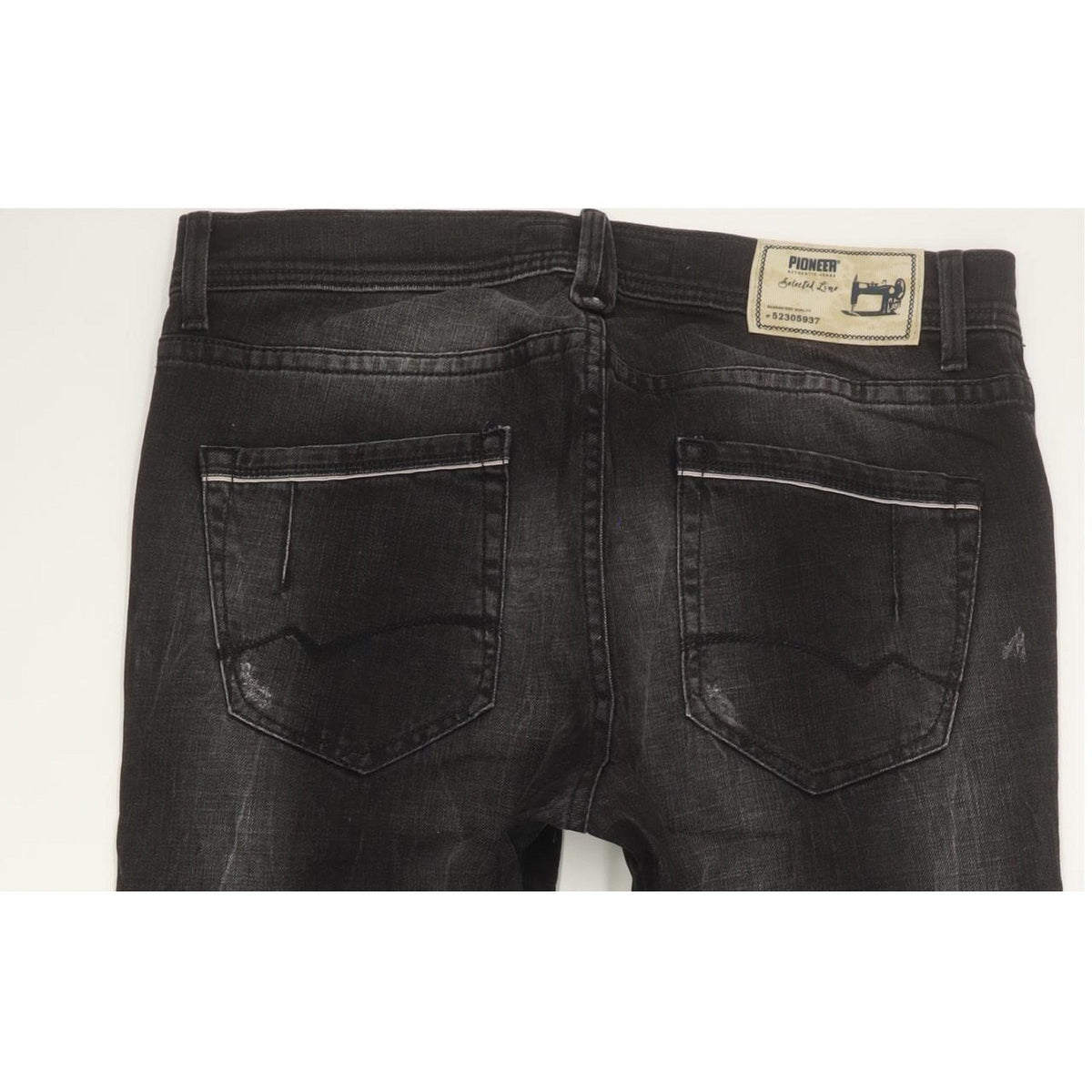 Pioneer Lake Men Black Straight Regular Stretch Jeans W36 L30