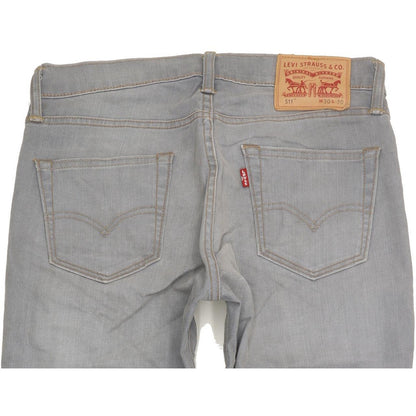 Levi's 511 Men Grey Straight Slim Stretch Jeans W30 L29