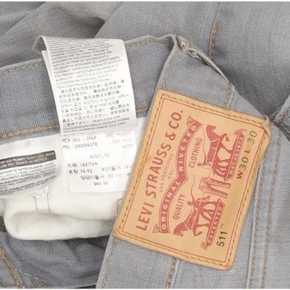 Levi's 511 Men Grey Straight Slim Stretch Jeans W30 L29