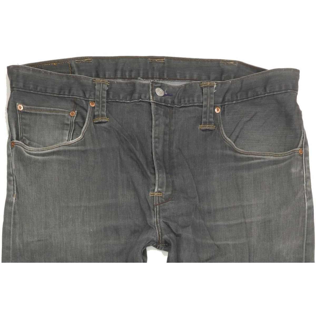 Levi's 504 Men Grey Straight Regular Stretch Jeans W40 L30