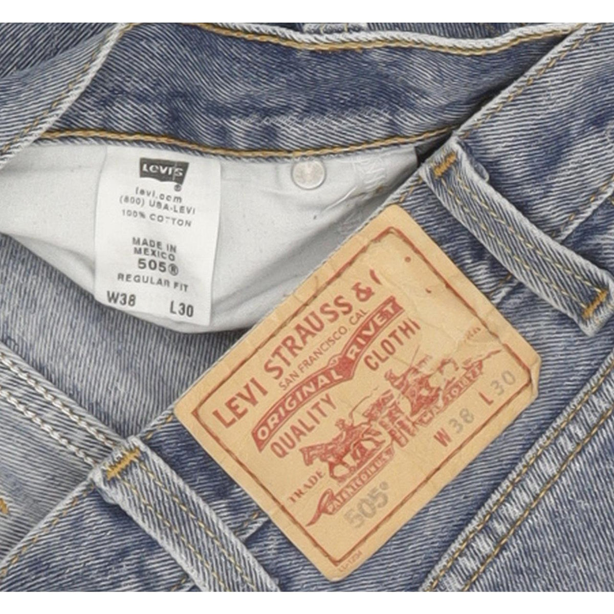 Levi's 505 Men Blue Straight Regular Jeans W38 L30
