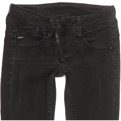 G-Star Lynn Zip Women Black Skinny Slim Stretch Jeans W24 L29