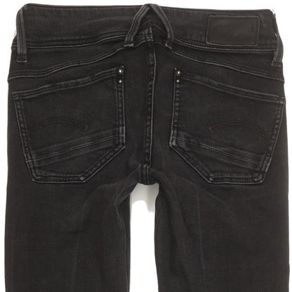 G-Star Lynn Zip Women Black Skinny Slim Stretch Jeans W24 L29