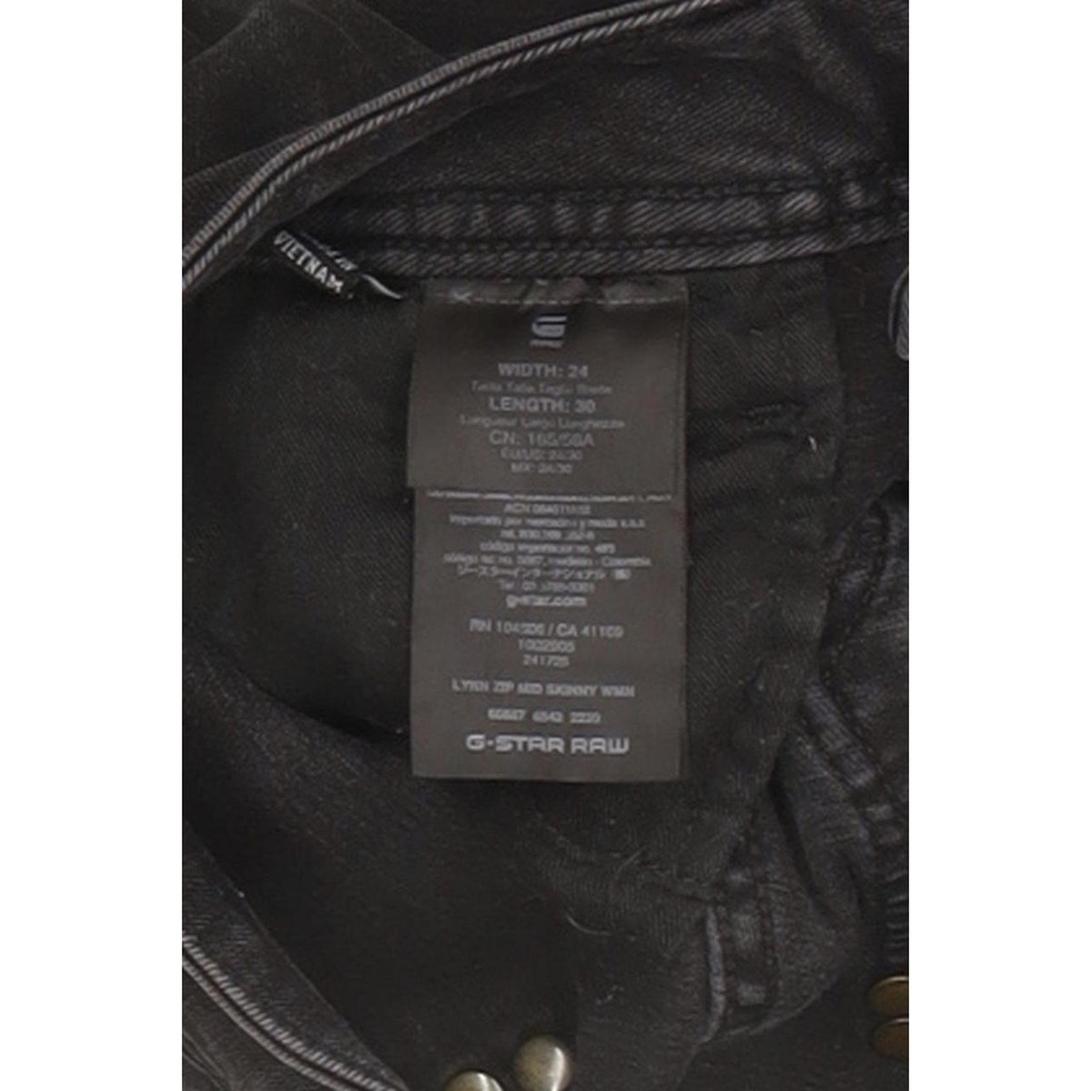 G-Star Lynn Zip Women Black Skinny Slim Stretch Jeans W24 L29