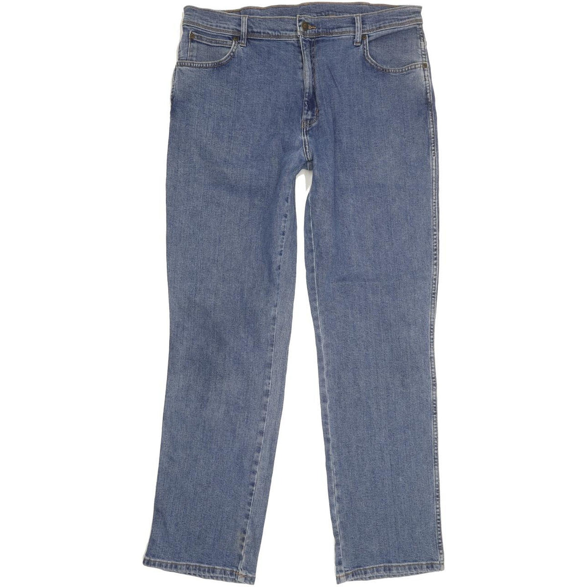 Wrangler Durable Quality Men Blue Straight Regular Stretch Jeans W38 L32