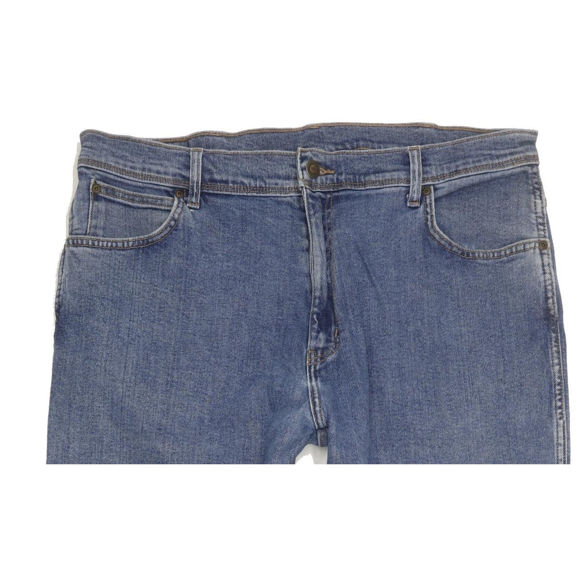 Wrangler Durable Quality Men Blue Straight Regular Stretch Jeans W38 L32