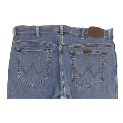 Wrangler Durable Quality Men Blue Straight Regular Stretch Jeans W38 L32