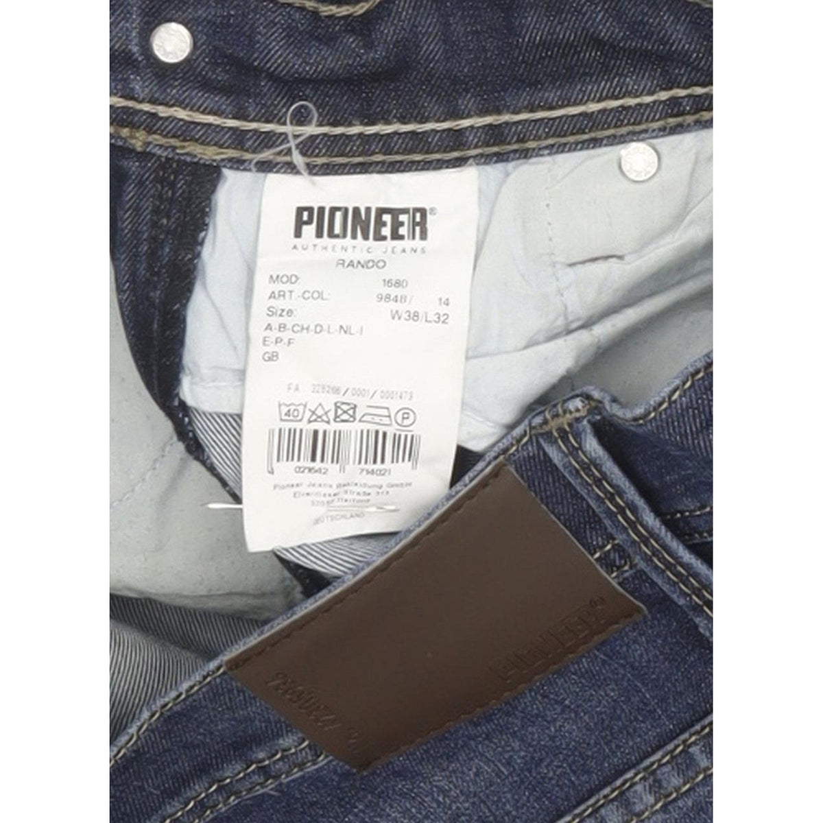 Pioneer Rando Men Blue Straight Regular Jeans W38 L32