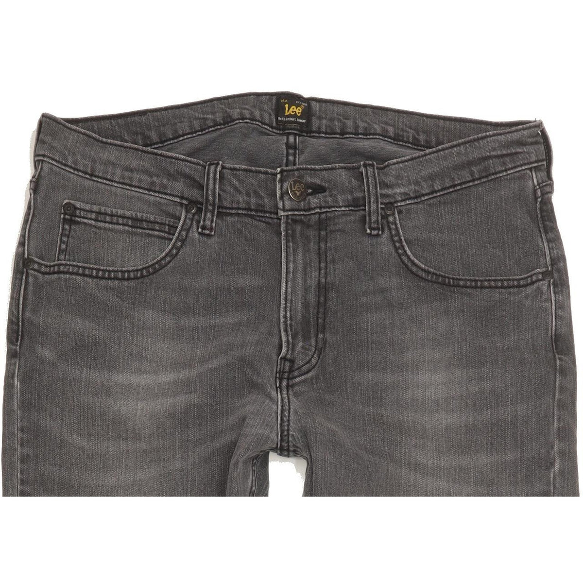 Lee Men Grey Straight Regular Stretch Jeans W34 L31