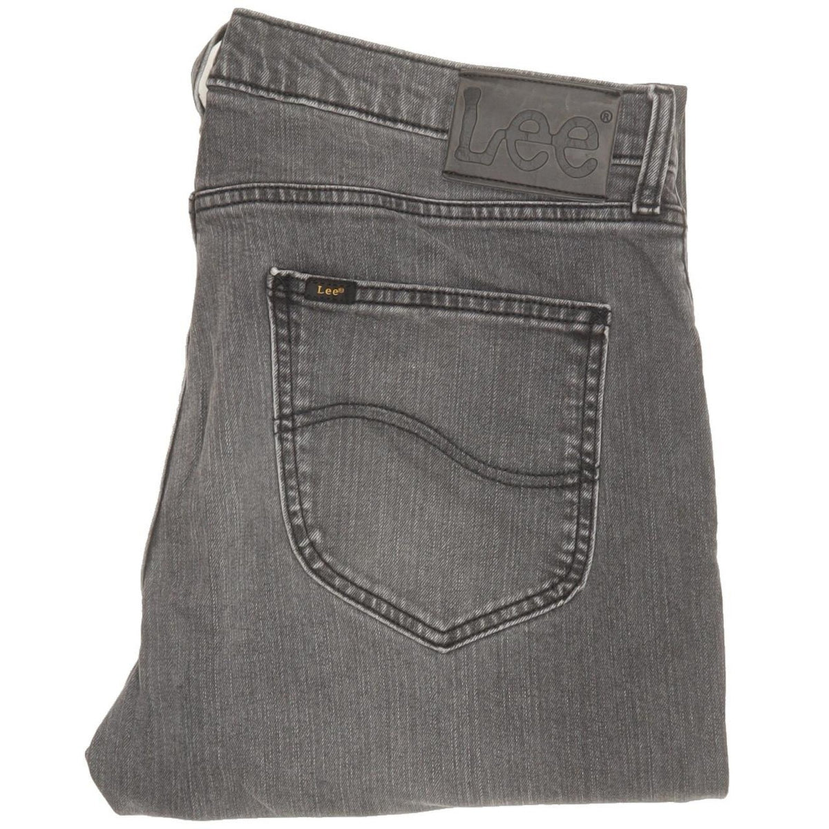 Lee Men Grey Straight Regular Stretch Jeans W34 L31