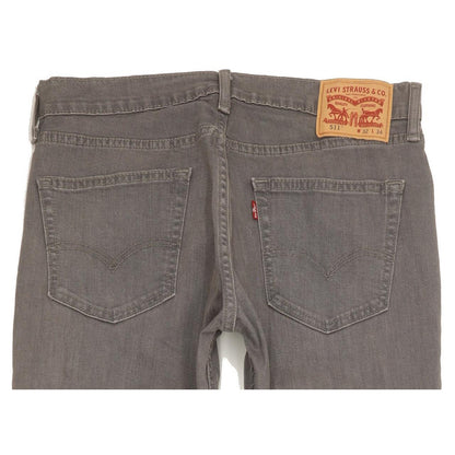 Levi's 511 Men Grey Straight Slim Stretch Jeans W32 L34