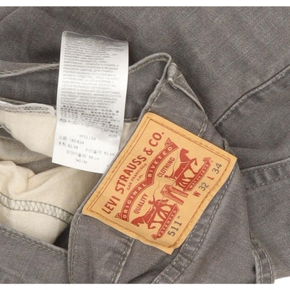 Levi's 511 Men Grey Straight Slim Stretch Jeans W32 L34