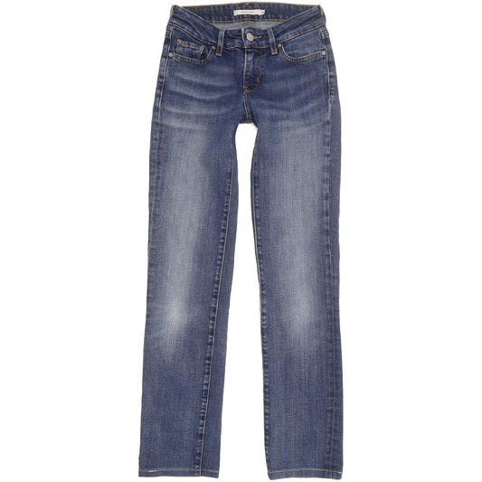 Levi's 714 Women Blue Straight Slim Stretch Jeans W23 L28