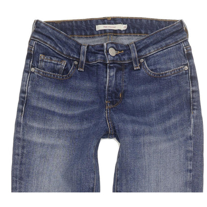 Levi's 714 Women Blue Straight Slim Stretch Jeans W23 L28