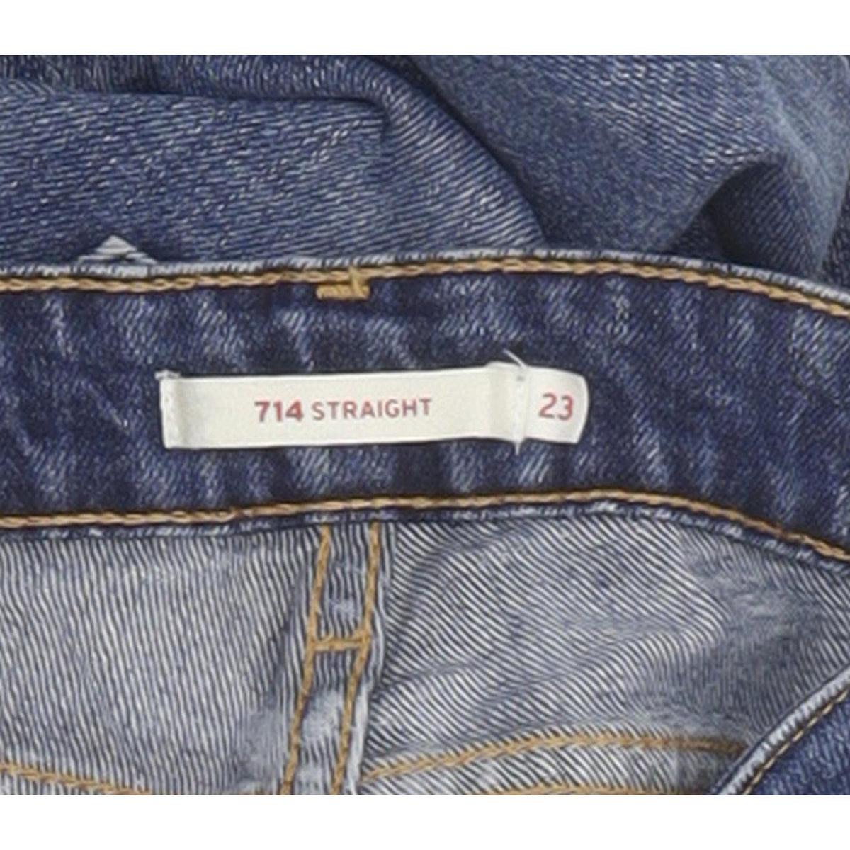 Levi's 714 Women Blue Straight Slim Stretch Jeans W23 L28