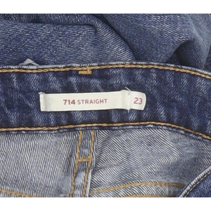 Levi's 714 Women Blue Straight Slim Stretch Jeans W23 L28