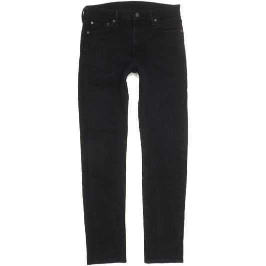 Levi's Men Black Straight Slim Stretch Jeans W30 L31