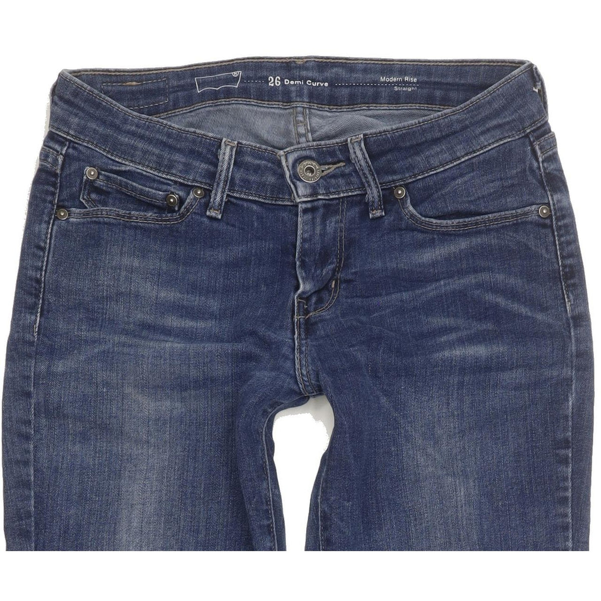 Levi's Demi Curve Women Blue Straight Slim Stretch Jeans W26 L32