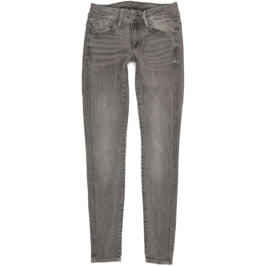 G-Star Lynn Mid Women Grey Skinny Slim Stretch Jeans W28 L31
