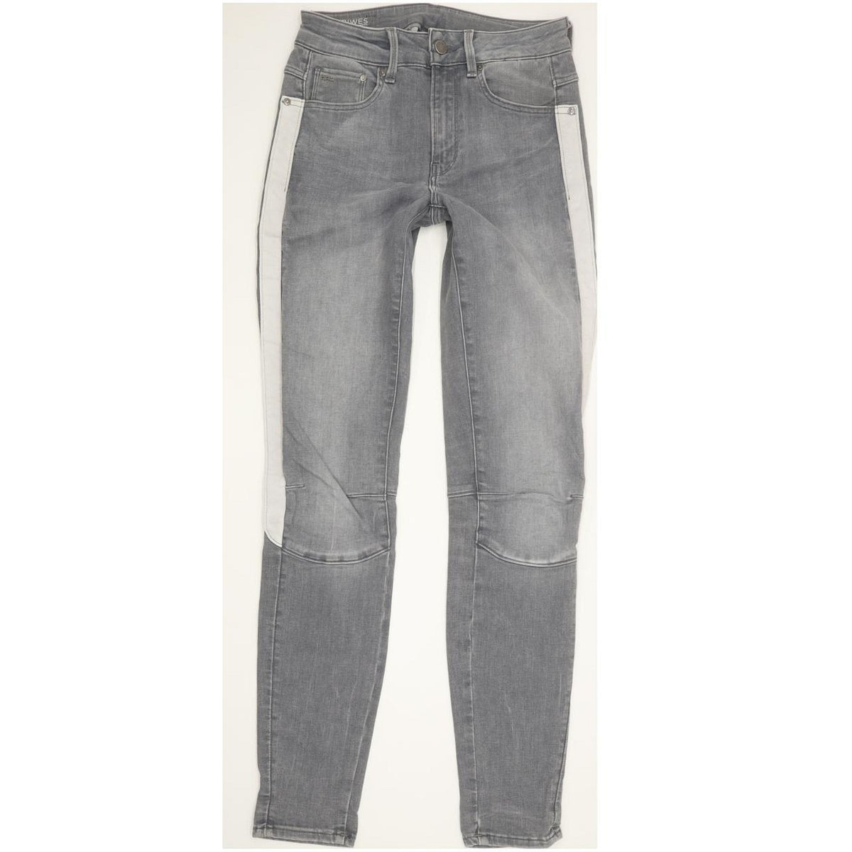 G-Star Biwes Stripe Women Grey Skinny Slim Stretch Jeans W28 L32