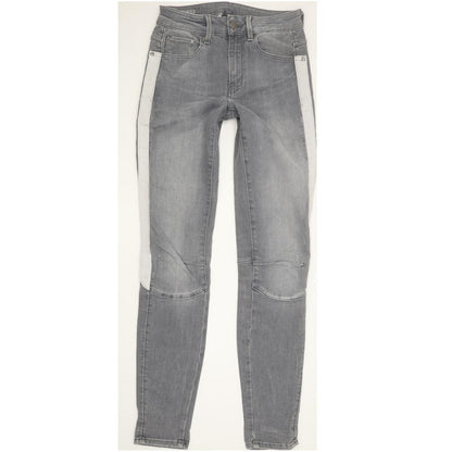 G-Star Biwes Stripe Women Grey Skinny Slim Stretch Jeans W28 L32