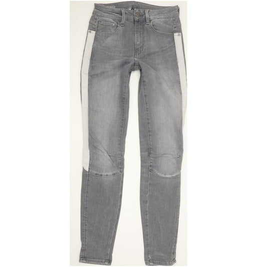 G-Star Biwes Stripe Women Grey Skinny Slim Stretch Jeans W28 L32
