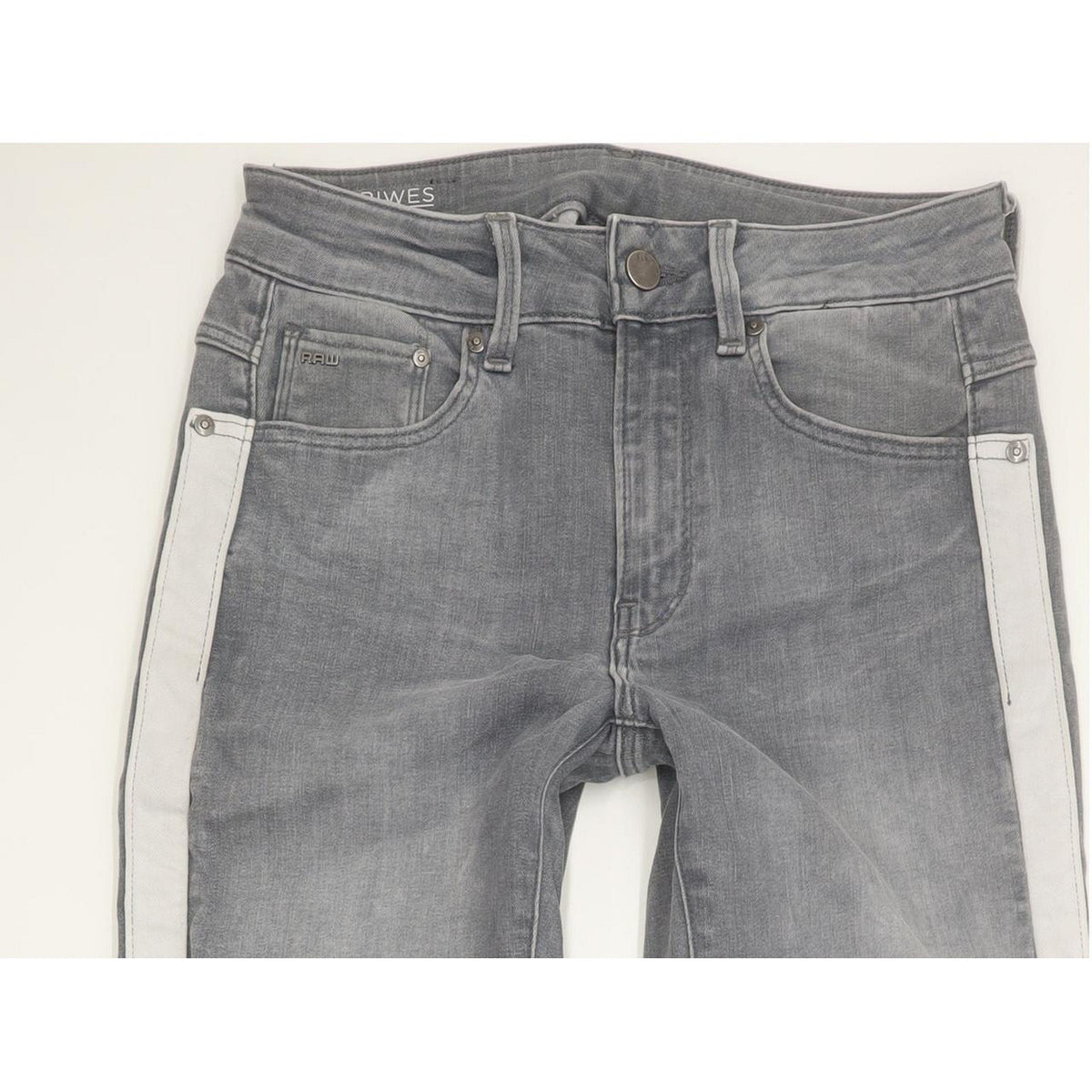 G-Star Biwes Stripe Women Grey Skinny Slim Stretch Jeans W28 L32