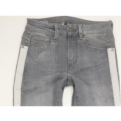 G-Star Biwes Stripe Women Grey Skinny Slim Stretch Jeans W28 L32