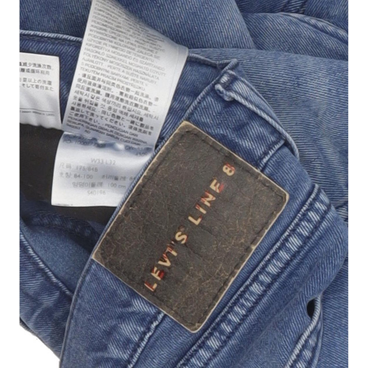 Levi's Line 8 Men Blue Straight Slim Stretch Jeans W33 L32