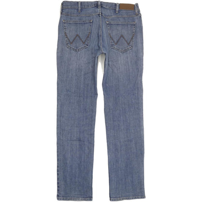 Wrangler Authentic Men Blue Straight Regular Stretch Jeans W34 L33