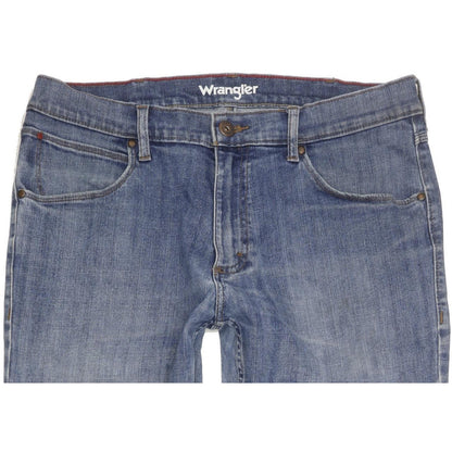 Wrangler Authentic Men Blue Straight Regular Stretch Jeans W34 L33