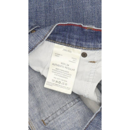 Wrangler Authentic Men Blue Straight Regular Stretch Jeans W34 L33