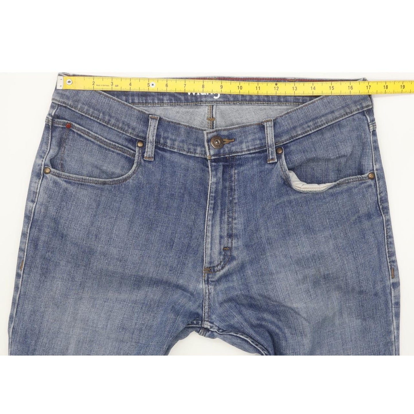 Wrangler Authentic Men Blue Straight Regular Stretch Jeans W34 L33