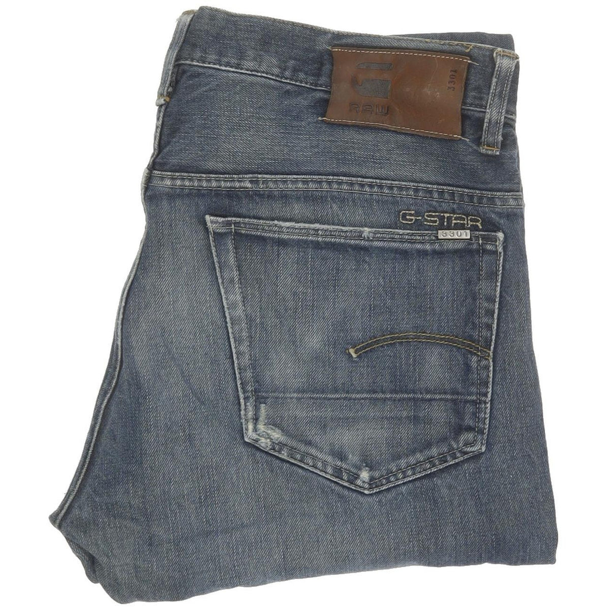 G-Star Men Blue Straight Regular Stretch Jeans W34 L33