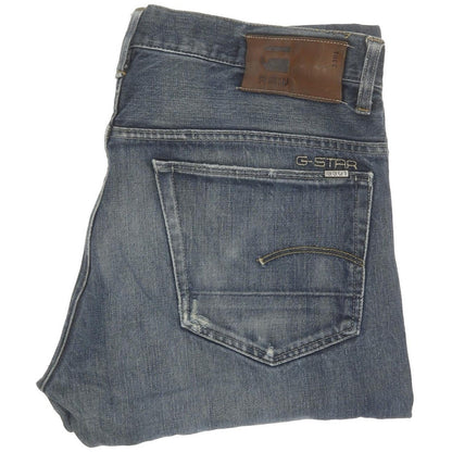 G-Star Men Blue Straight Regular Stretch Jeans W34 L33