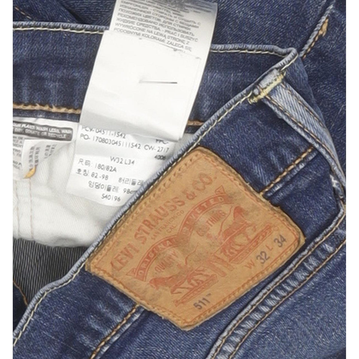 Levi's 511 Men Blue Straight Slim Stretch Jeans W32 L32